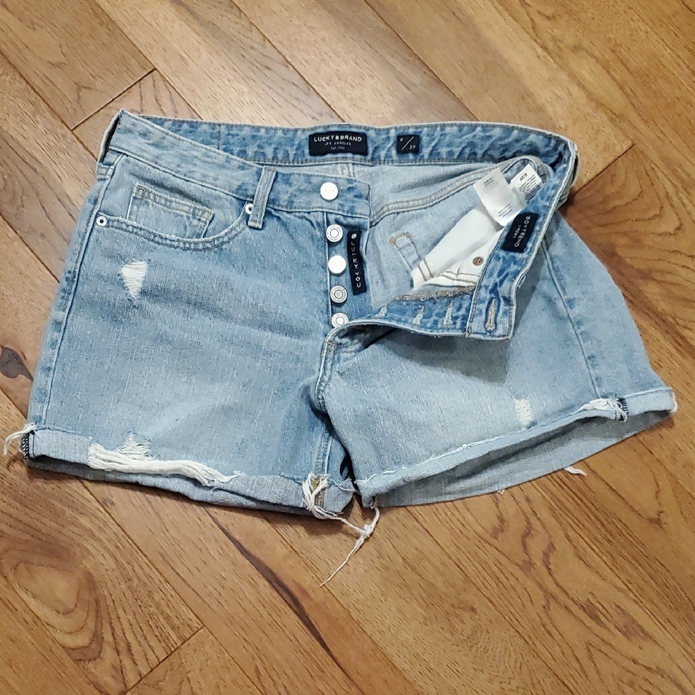 Love Tree Light Blue Button-Up Jean Shorts